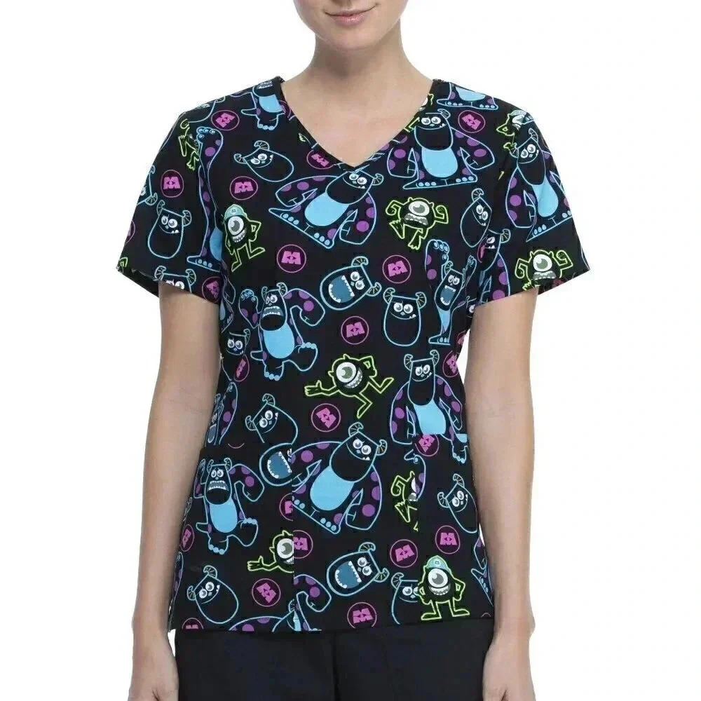 Disney Pixar Monsters Inc. Scrub Top Black Size 2XL